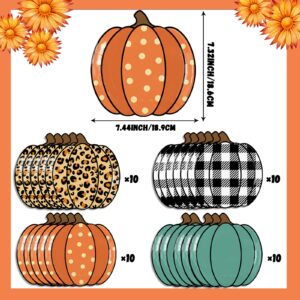 HAKOTI 40Pcs Fall Pumpkin Paper Plates - Thanksgiving Party Supplies Fall Thanksgiving Harvest Party Tableware Decoration Orange Pumpkin Shape Plates for Autumn,Halloween Holiday Party