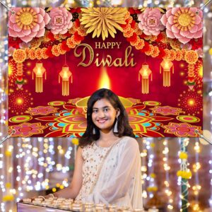 Diwali Backdrop, Happy Diwali Banner Festival of Lights Diwali Decorations Backdrop Diwali Banner of India Light Festival Diwali Celebration Party Supplies Diwali Decorations for Home