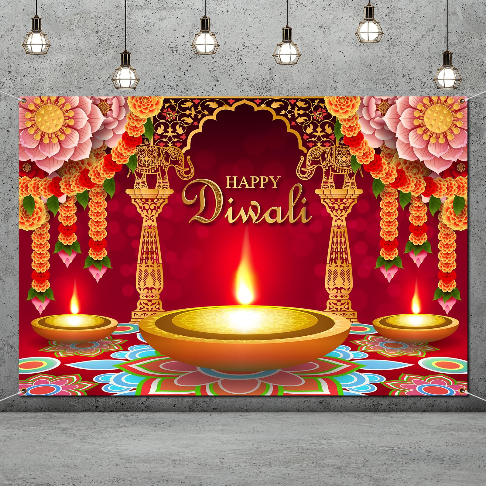 Happy Diwali Backdrop Happy Diwali Banner Diwali Decorations for Home Diwali Banner Backdrop Festival of Lights Banner Deepavali Decorations Diwali Photo Booth Props Diwali Decorations