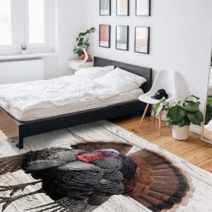 Area Rugs for Living Room, 2'x3' Thanksgiving Farm Turkey Bird Small Washable Rug Soft Durable Indoor Carpet Non Slip Floor Mat for Bedroom Dining Room Entryway