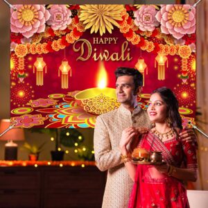 Diwali Backdrop, Happy Diwali Banner Festival of Lights Diwali Decorations Backdrop Diwali Banner of India Light Festival Diwali Celebration Party Supplies Diwali Decorations for Home