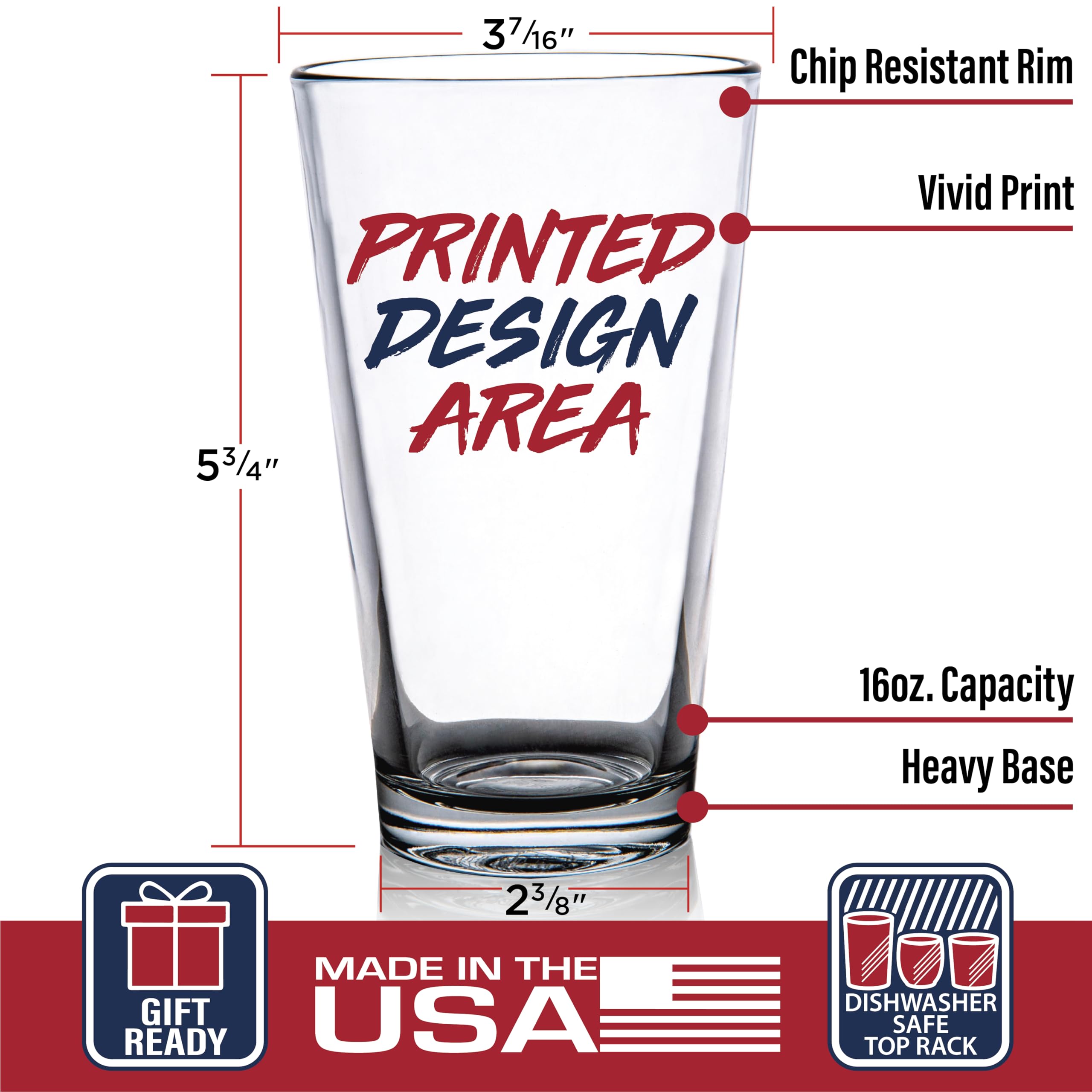 Patriots Cave Trump Vance MAGA Trumpican 16 oz Pint Beer Glass Made in America & Dishwasher Safe! Gift Box Included | Trump 2024 Patriot Gift | Gifts For Men | Made In USA