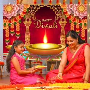 Happy Diwali Backdrop Happy Diwali Banner Diwali Decorations for Home Diwali Banner Backdrop Festival of Lights Banner Deepavali Decorations Diwali Photo Booth Props Diwali Decorations