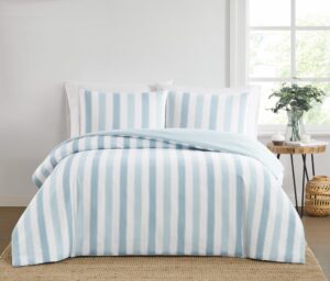 truly soft aiden stripe blue king 3 piece duvet cover set