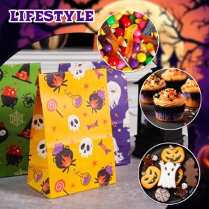 Elunpoe 32pcs Halloween Treat Bags Goodie Bags, Candy Bags for Trick or Treat, Perfect Halloween Party Favor Paper Bags for Snacks, Gift Bags, and Party Supplies