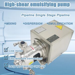 HQHAOTWU High-shear Emulsifying Pump Pipeline Emulsion Pump Single Stage Pipeline Stainless Steel 304 Mixing Emulsifying Mixer Flow Range 0-3m3/h 2900r/min for Mixing Dispersion Emulsification 110V