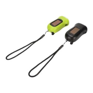 2pcs Hand Crank Flashlight Portable Rechargeable Lightweight Black Green Solar Powered Flashlight for Home, Emergency Use, Camping, Office, Outdoor Activities, Etc