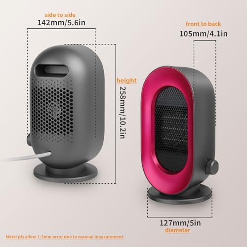 Sendowtek Portable Space Heater Indoor, Mini Electric Heater Fan 10" Tall with 3 Mode Adjustable, Overheating/Tip-over Protection PTC Small Ceramic Desk Heater for Office Home Use