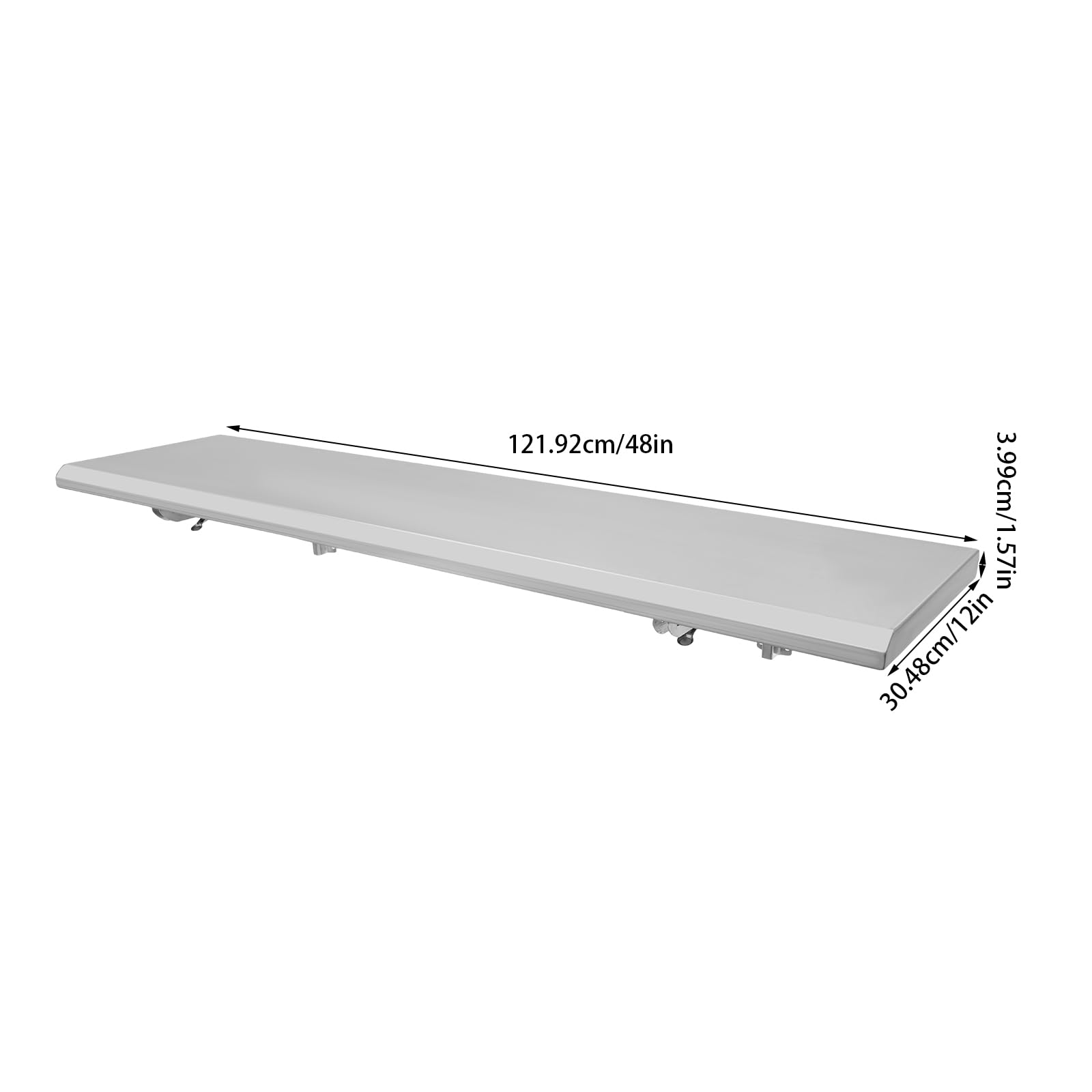 GALAXYWAY 48" L x 12" W Folding Concession Shelf, Wall Mount Folding Shelf Stainless Steel Folding Concession Shelf Drop Down Serving Window Concession Food Serving Shelf for Food Truck Food Trailer