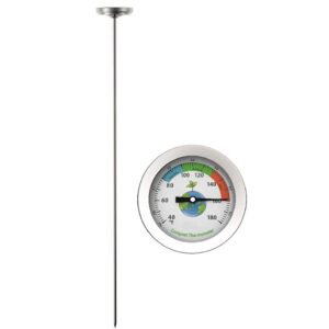 qixiamo 50cm stainless steel compost soil thermometer celsius measuring arden 40-180℉, 500mm, silver