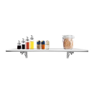 GALAXYWAY 48" L x 12" W Folding Concession Shelf, Wall Mount Folding Shelf Stainless Steel Folding Concession Shelf Drop Down Serving Window Concession Food Serving Shelf for Food Truck Food Trailer