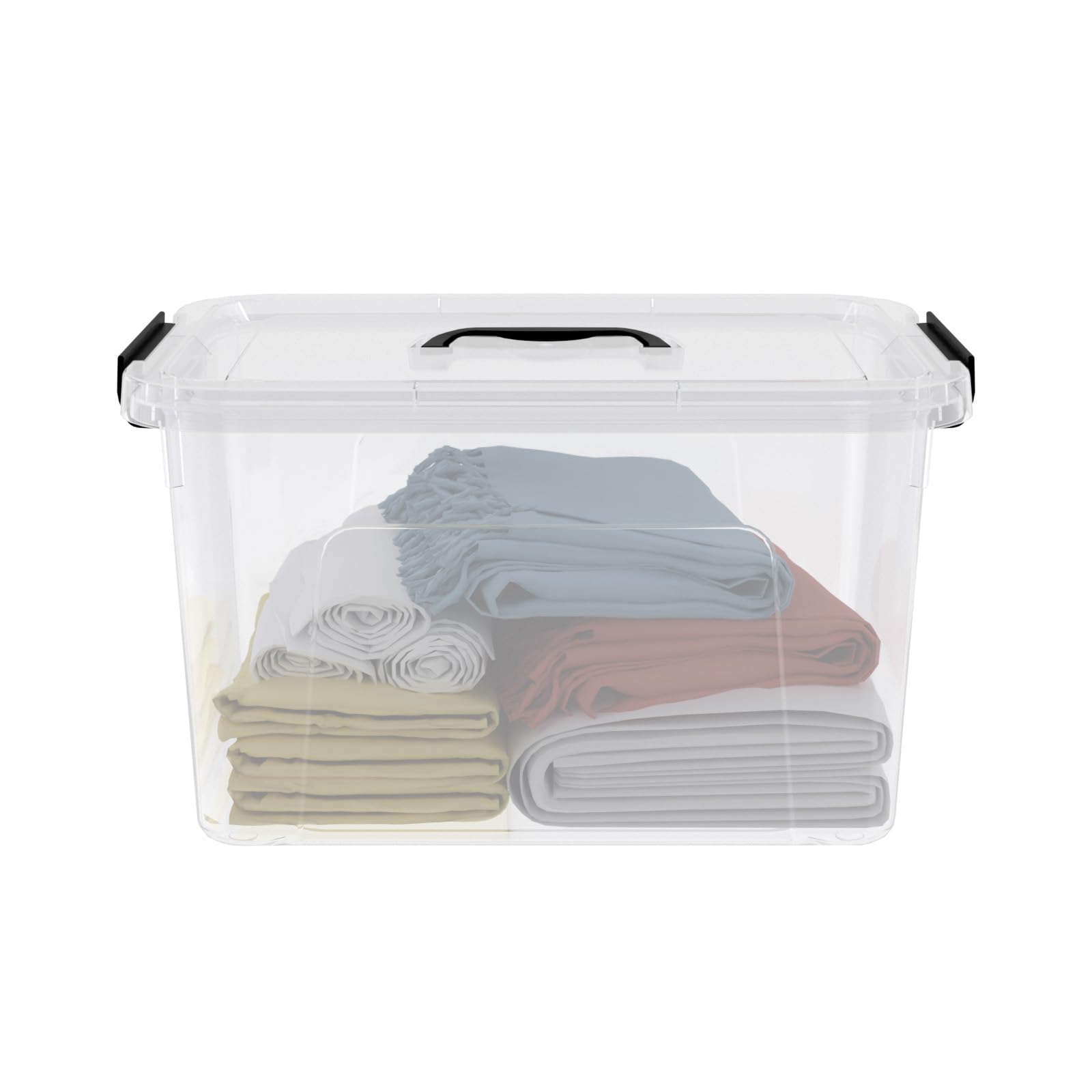 Neadas 12 Quarts Clear Latch Storage Bins with Lid, Clear Plastic Storage Latching Box with Handle, 6 Packs