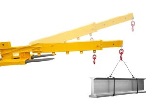 tropow fork mounted adjustable hoist jib boom crane, adjustable telescopic forklift jib boom crane with two 3 tons swivel hooks, 6000 lbs lift capacity forklift crane for warehouse or factories