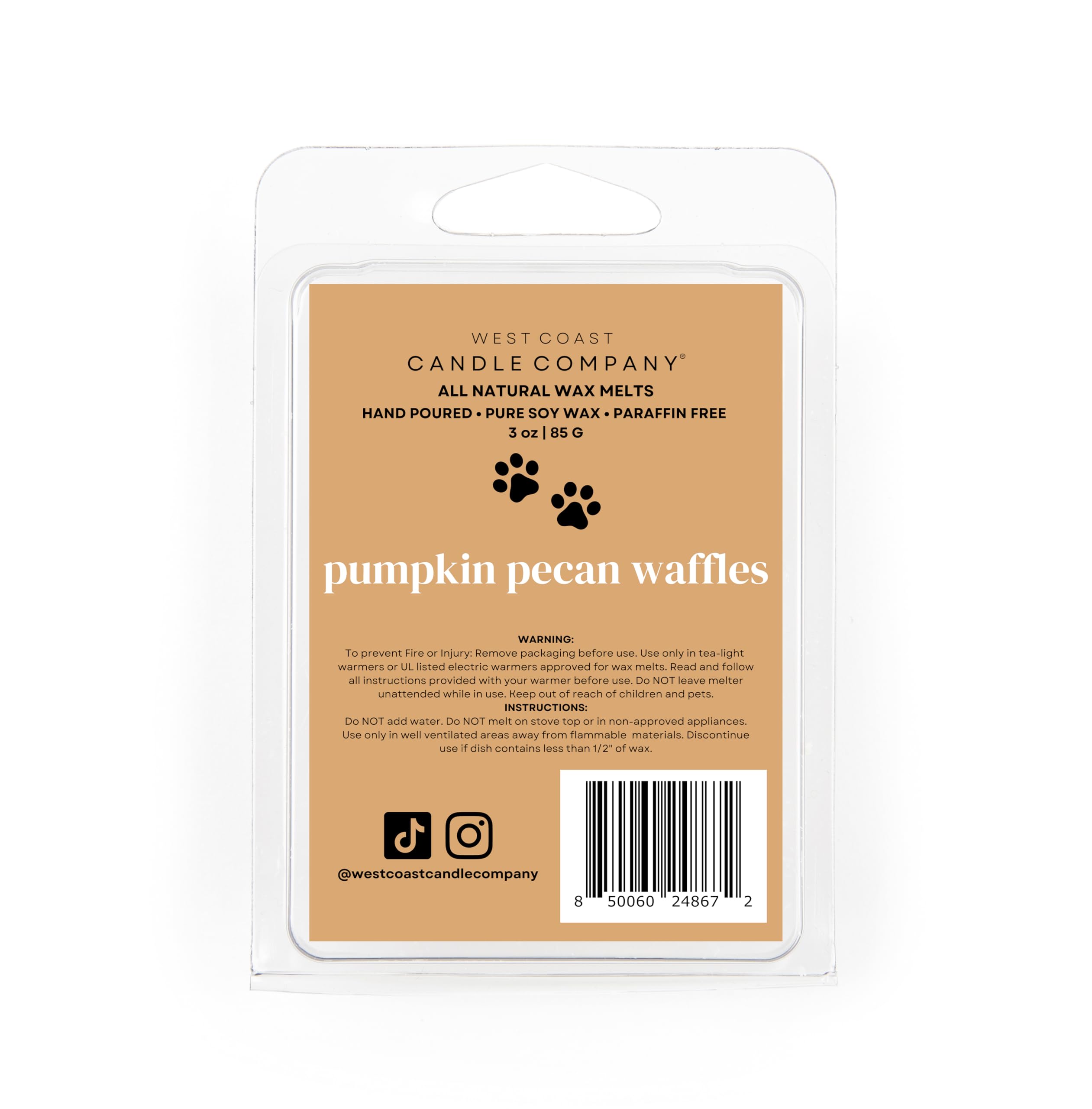 Pet Friendly Wax Melts | Pet Safe Wax Melts | All Natural Dog Safe Wax Melts | Non-Toxic Wax Melts | Pet Odor Eliminator | Pure Soy Wax Melts | Veterinarian Approved (Pumpkin Pecan Waffles)