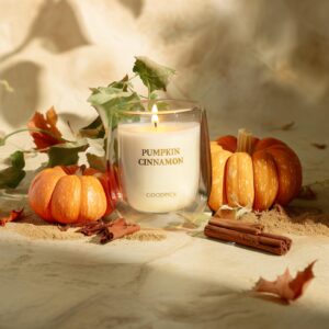 Goodpick Pumpkin Cinnamon Candles, Fall Candle, Aromatherapy Scented Candle, Soy Candle, Candles for Home Scented, Gifts for Women, Her, Mom, Birthday Gifts, Housewarming Gifts, 7 oz 45 Hours Burn