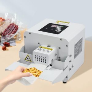 Commercial Heat Sealer Machine, Automatic Food Plastic Bag Heat Sealing Machine Adjustable Temperature and Speed Continuous Roller Sealer for Cookies,Small Shops,Home Kitchen