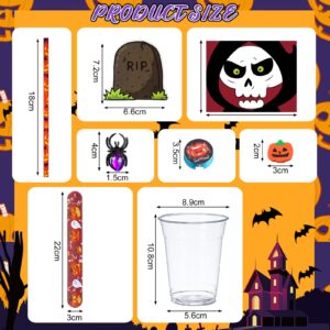 Tioncy 218 Pcs Halloween Trick or Treat Party Favors Halloween Stationery Set Trick or Treat Gifts Bulk with Cups Halloween Goody Bag Fillers for Halloween Party Prizes Trick or Treat Party Supplies