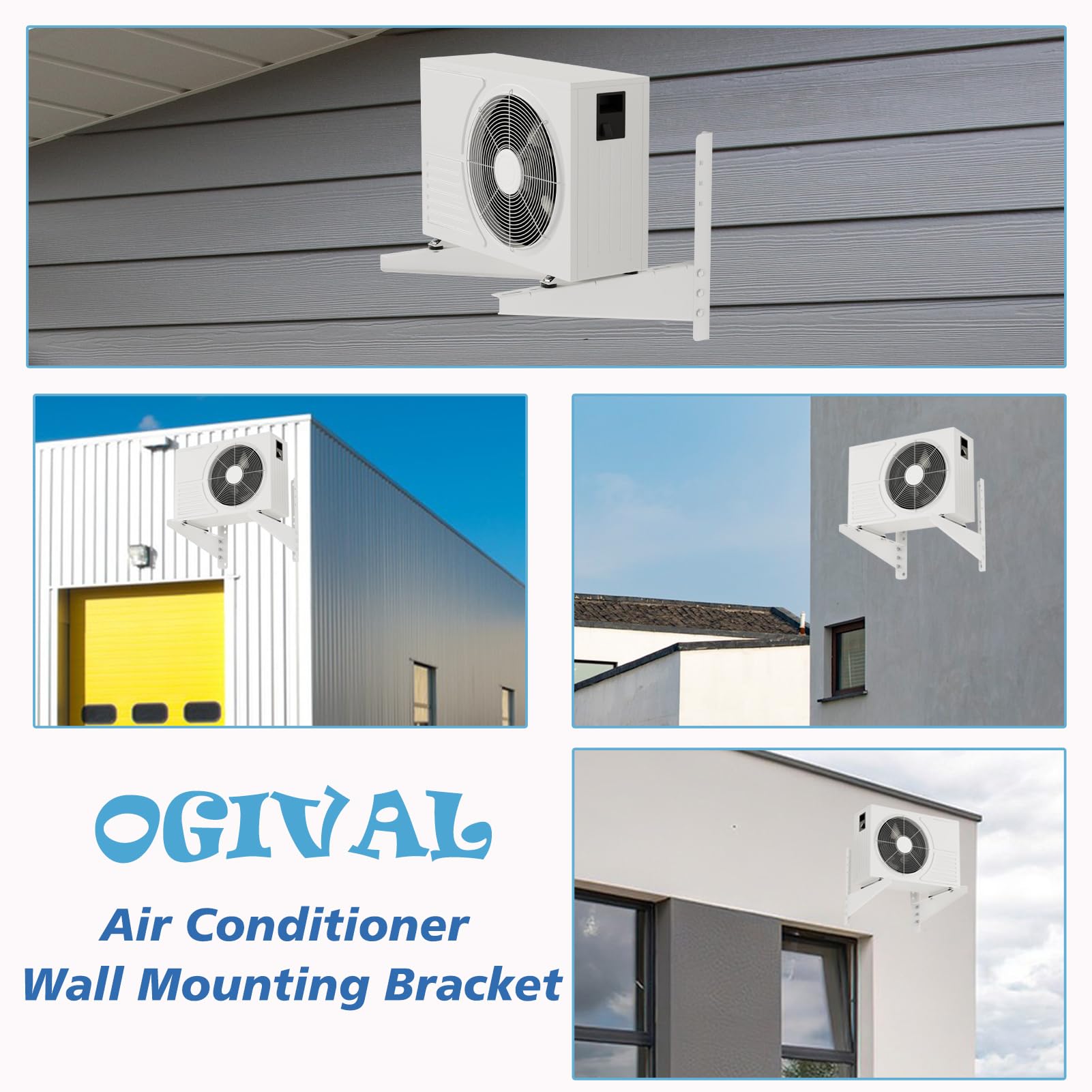 Ogival Mini Split Bracket, Heavy Duty AC Wall Mounting Bracket, Holds up to 330lbs, for 9,000-18,000 BTU AC Units