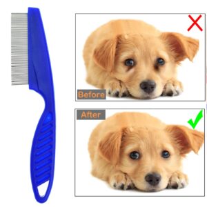 Flea Comb Hair Remover Grooming Combs Fine Tooth Tear Stain Combs for Pets Dog Cat