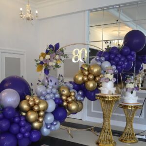 Purple and Gold Balloons,12 Inch Purple Black and Sand Gold Balloons with Purple and Gold Confetti Balloons,for Wedding Birthday Baby Shower Graduation Engagement Halloween Party Decorations