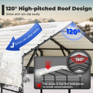 ADVANCE OUTDOOR Metal Roof Carport Kits 10x15 ft Heavy Duty Steel Car Canopy Hard Top Garage