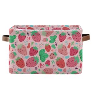 strawberry rectangular storage basket organizer bin shelf baskets for clothes gifts for home office dorm