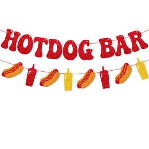 hotdog bar banner hotdog birthday party supplies for children kids sausage bday party decorations