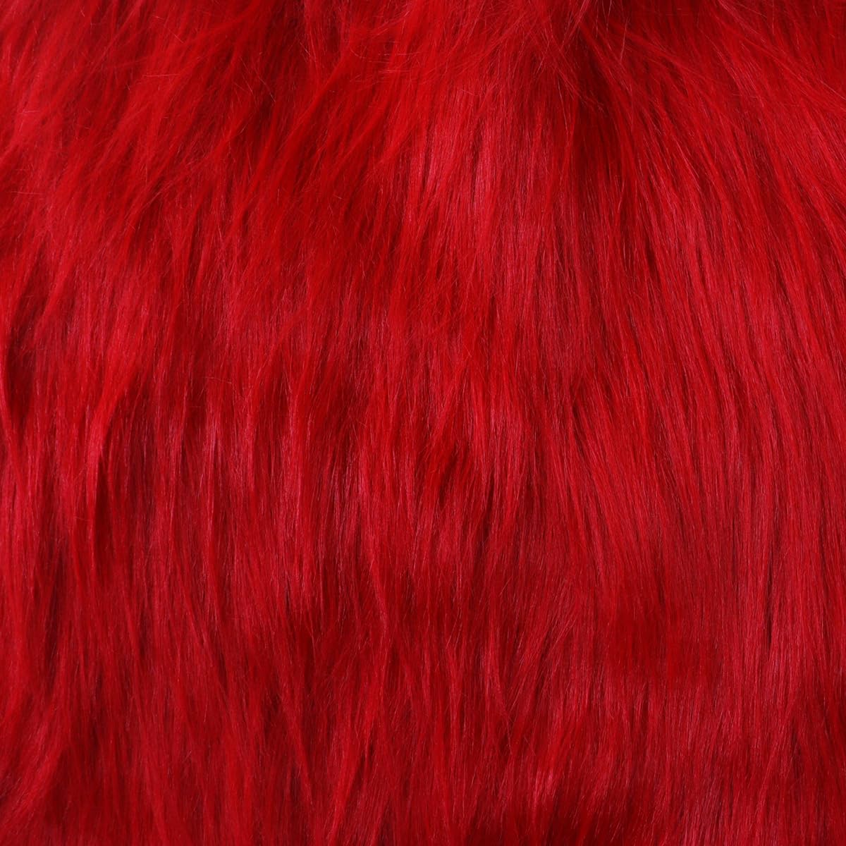 Faux Fur Fabric Christmas Winter Squares Shaggy Fur Fabric Patches Red 18x40 Inch for DIY Craft Hobby Halloween Winter Costume Decoration