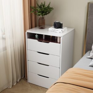 Vanity Desk & Nightstand Combo - Flip Top Mirror, 3 Drawers, Bright LED Lights, and Cushioned Stool