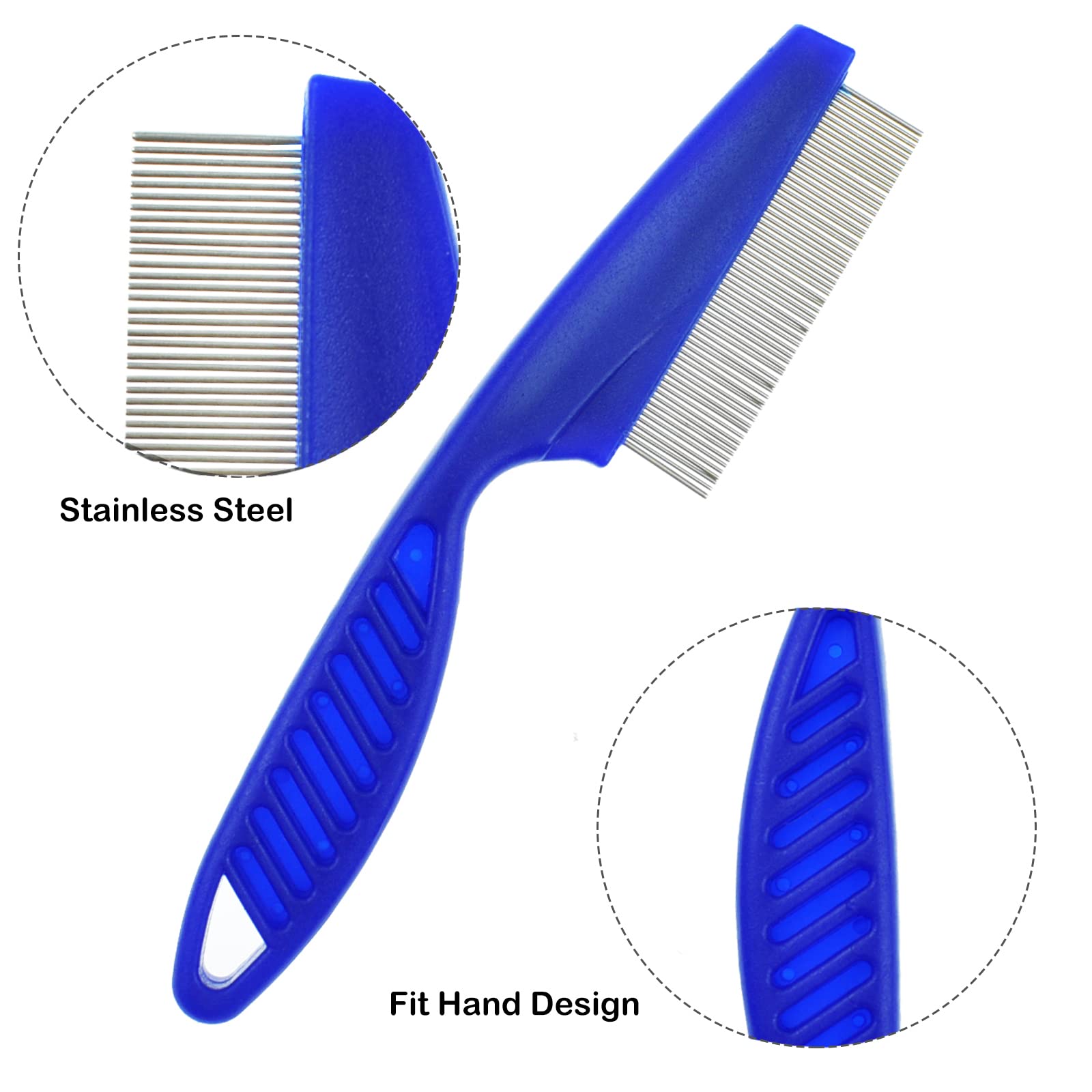 Flea Comb Hair Remover Grooming Combs Fine Tooth Tear Stain Combs for Pets Dog Cat