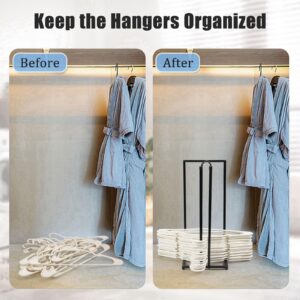 HONZUEN Hanger Stacker Metal, Height-Adjustable Hanger Storage Organizer Hold up to 120 Velvet Hangers, Hanger Organizer Stacker Stand for Closet and Laundry, Clothes Hanger Holder Space Saver 1 Pack