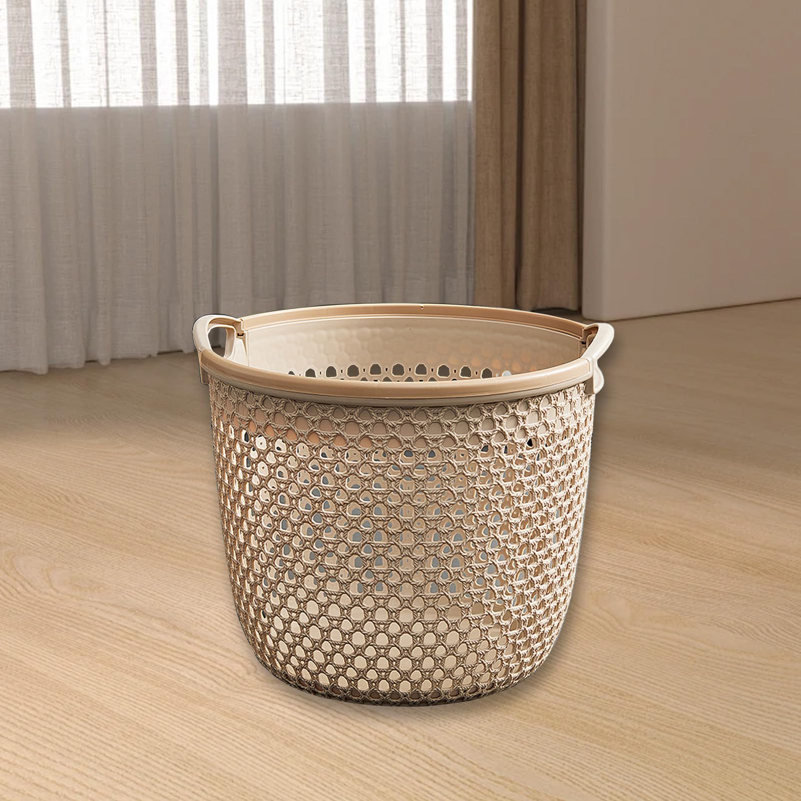 Flexible Laundry Basket with Handles, Portable Round Bin, Plastic Laundry Basket Storage Hamper, Portable Dirty Clothes Basket, Dirty Clothes Storage Basket Large Clothes Rack Laundry Basket