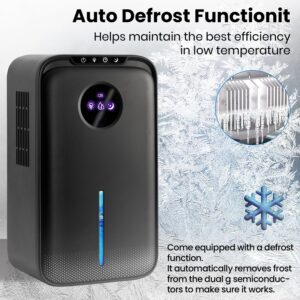 Dehumidifier, 88 OZ Dehumidifier for Home, Quiet Small Dehumidifier with Drain Hose, Dehumidifier for Bedroom Bathroom Home Room, (800 Sq.ft) Auto Shut Off, Timing Setting, 7 Colors LED Light