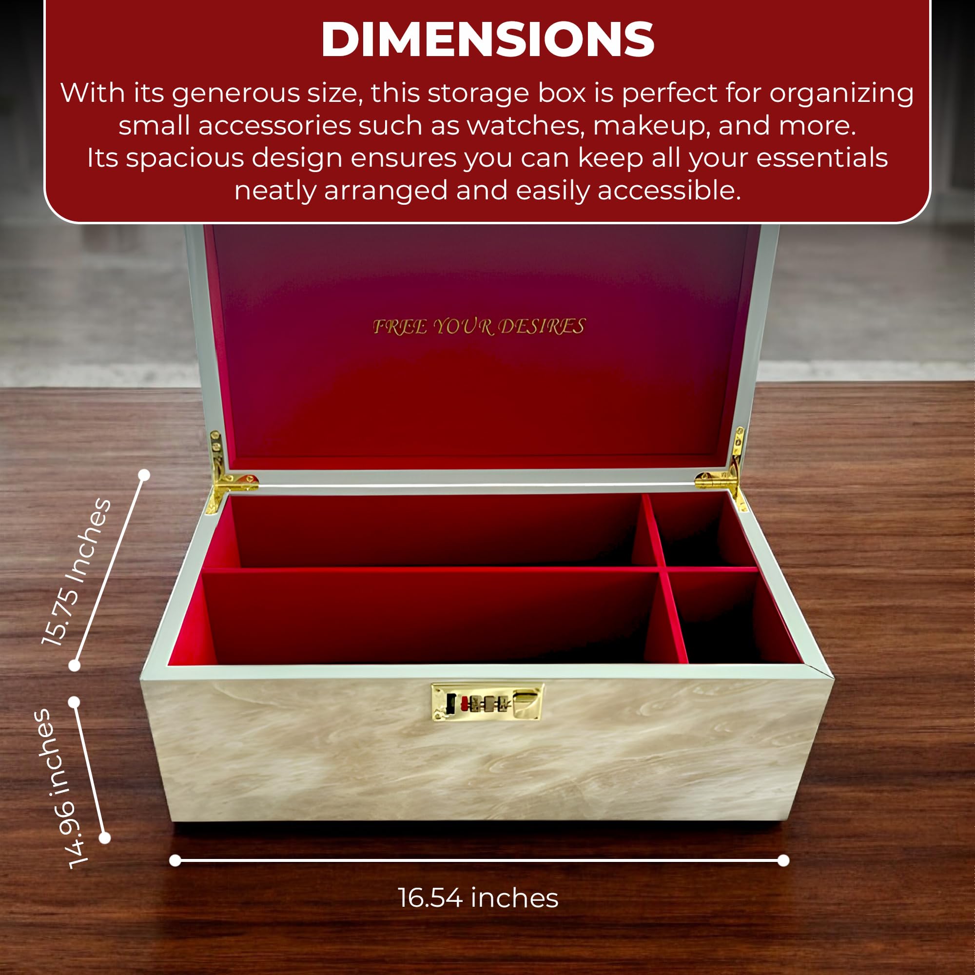 Generic Luxury Lockable Adult Toy Sex Box, Glossy Marble