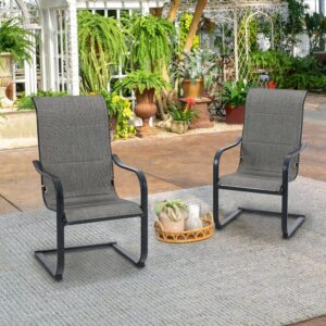 VcJta Outdoor Spring Dining Patio Chairs Set of 2 - Reliable Garden Porch Seating Furniture