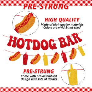 Hotdog bar Banner Hotdog Birthday Party Supplies for Children Kids Sausage Bday Party Decorations