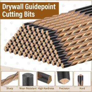 Tondiamo 100 Pcs Drywall Bit Drywall Guide Point Cutting Bits Diameter Drywall Router Bits Drywall Tools, Cutting Drywall, for Use with Spiral Saw (5/32")