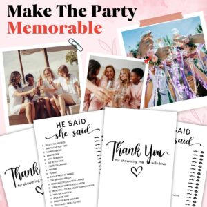 STOFINITY He Said She Said Bridal Shower Game - 50 Pcs Him Or Her Wedding Shower Game for 50 Guests, Engagement Party Game for Bridal Shower Decorations