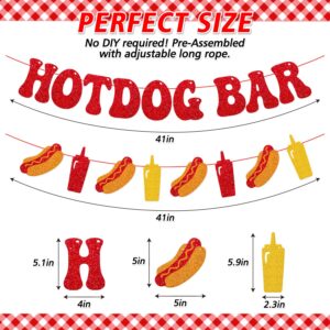 Hotdog bar Banner Hotdog Birthday Party Supplies for Children Kids Sausage Bday Party Decorations