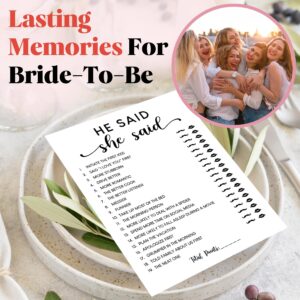 STOFINITY He Said She Said Bridal Shower Game - 50 Pcs Him Or Her Wedding Shower Game for 50 Guests, Engagement Party Game for Bridal Shower Decorations