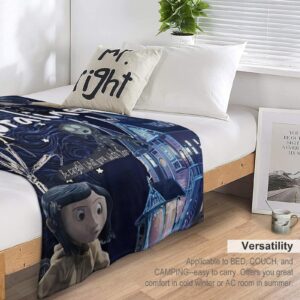 CHALAJIG Super Soft Flannel Coraline Blanket Decorative Bedroom Living Room Suitable for Kids/Adult Blanket, Style