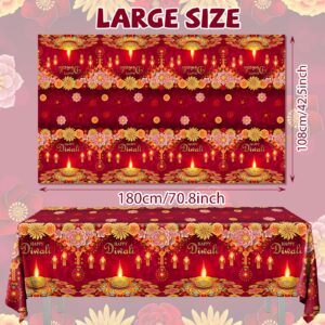 3Pieces Diwali Decorations Tablecloth, Diwali Decorations for Home Diwali Table Cloth Indian Diwali Light Celebration Party Decorations Happy Diwali Tablecloth for India Light Festival Diwali Party