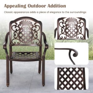 VcJta 2PCS Aluminum Outdoor Armchairs, Patio Metal Chairs with Ergonomic Curved seat - Stylish Seating for Your Garden