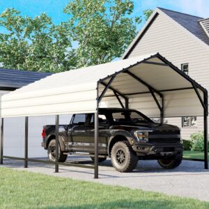 advance outdoor metal roof carport kits 10x15 ft heavy duty steel car canopy hard top garage