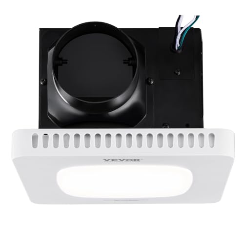 VEVOR Bathroom Exhaust Fan, 110 CFM High-Efficiency Ventilation, 1.5sones Low Noise Operation All-Copper Motor, Remote Control, Energy-Saving Bathroom Ceiling Fan For Various Ceilings