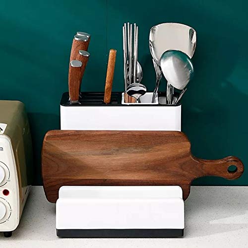 ZUIAI Kitchen Utensil Plastic Scissors Holder Cutting Board Holder Draining Rack Storage Shelf Organizer Chopping Rack (Without)