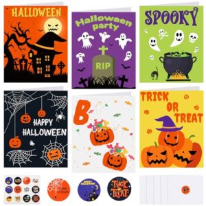 neburora 30 pack halloween greeting cards with envelopes and stickers for halloween party favors gifts goodie bag fillers