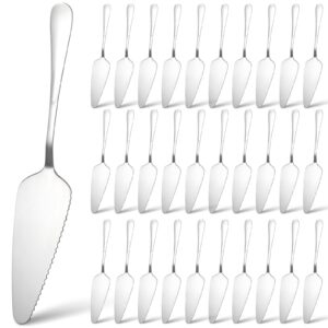 30 pcs stainless steel cake server, pie server stainless steel cake pie pastry server rustic cake server l pie spatula pie serving utensil for pizza dessert cheese cutting, 9 inches, silver