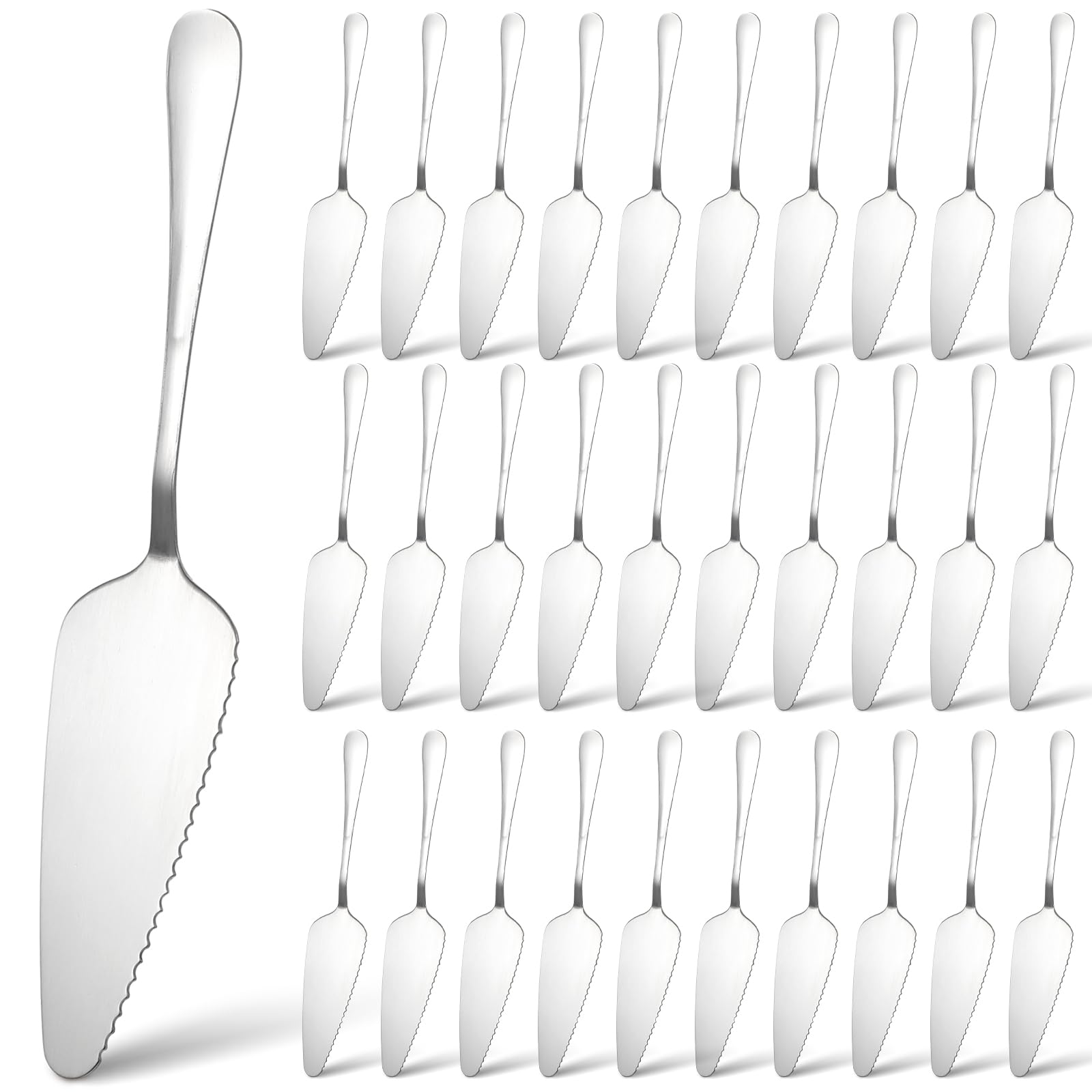 30 Pcs Stainless Steel Cake Server, Pie Server Stainless Steel Cake Pie Pastry Server Rustic Cake Server l Pie Spatula Pie Serving Utensil for Pizza Dessert Cheese Cutting, 9 Inches, Silver