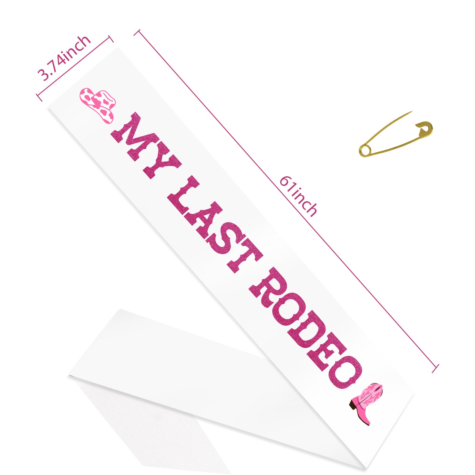 My Last Rodeo Sash - Western Cowgirl Bachelorette Party Decorations, Nashville Bride to Be, Let's Go Girl Decor, Bridal Shower Engagement Party Decorations